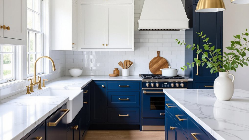 blue and white kitchen harmony