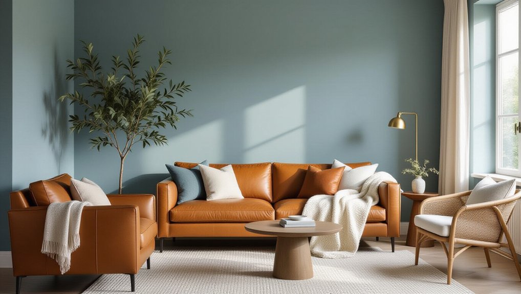 calm muted blue accents