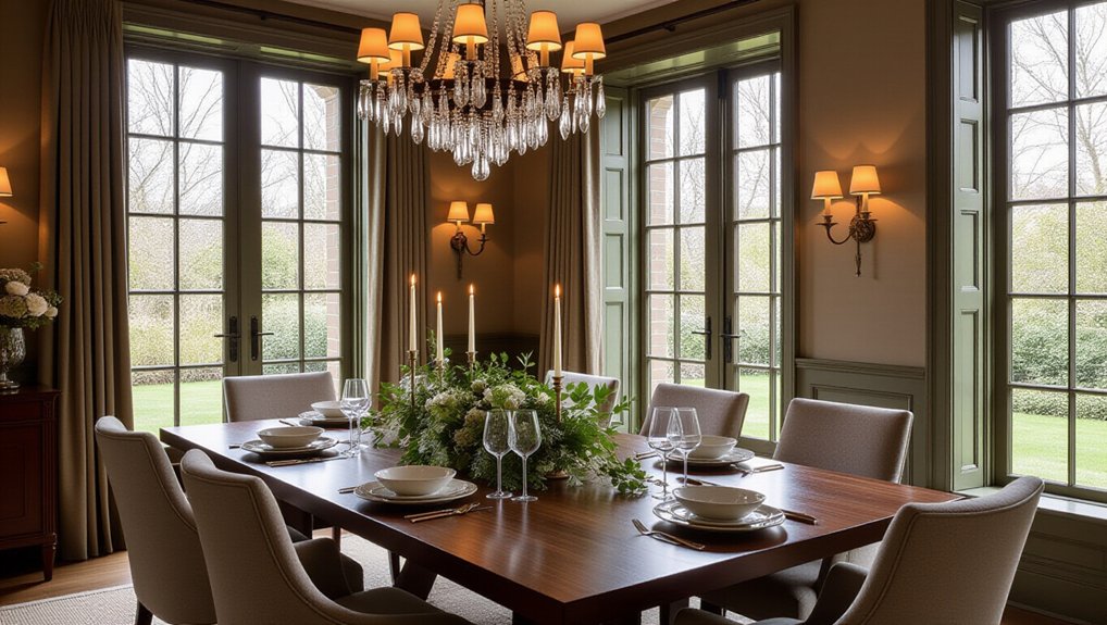 layered adjustable dining lighting
