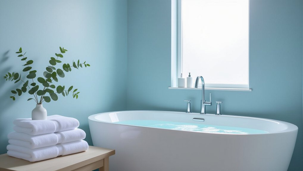 misty blue creates tranquil space